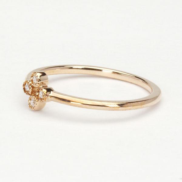 ピンクゴールド 指輪 ピンキーリング ダイヤモンド リング レディース