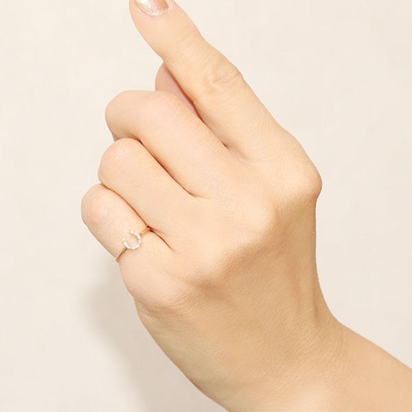 【美品】エテ★K10★ダイヤ★ホースシュー★リング K10YG ダイヤモンド ホースシュー リング（721187） ｜ women