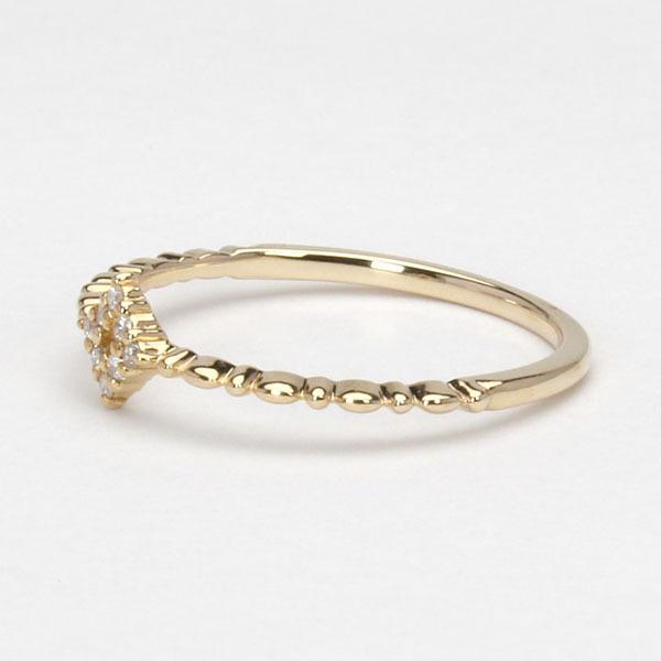 イエローゴールド 指輪 ピンキーリング ダイヤモンド レディース k18 18k 18金 ダイヤ 婚約指輪 送料無料 カジュアル プレゼント ギフト ご褒美 自分買い puの画像