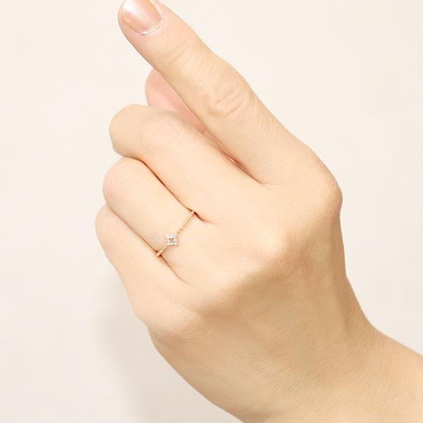 イエローゴールド 指輪 ピンキーリング ダイヤモンド レディース k18 18k 18金 ダイヤ 婚約指輪 送料無料 カジュアル プレゼント ギフト ご褒美 自分買い puの画像