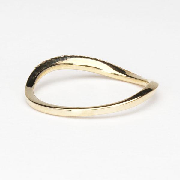 イエローゴールド 指輪 ピンキーリング ダイヤモンド レディース k18