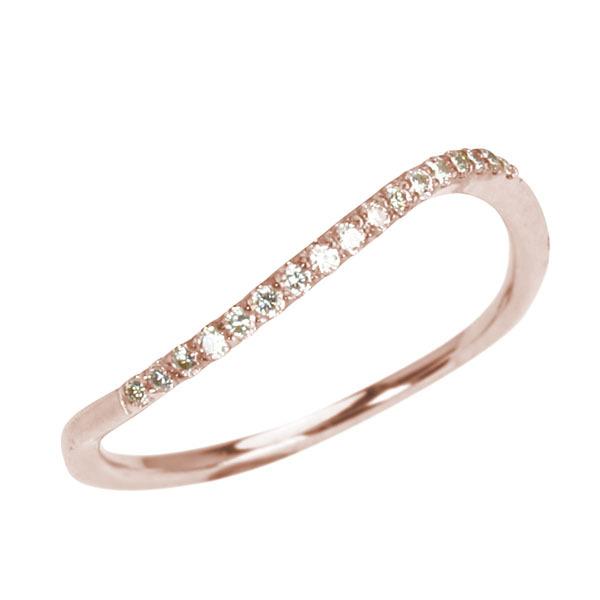 ピンクゴールド 指輪 ピンキーリング ダイヤモンド レディース k10 10k