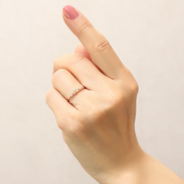 ダイヤモンド リング 18金 k18 18k ピンクゴールド ダイヤリング ティアラ 冠 王冠 送料無料 レディース 普段使い カジュアル 4月誕生石 プレゼント ギフト puの画像