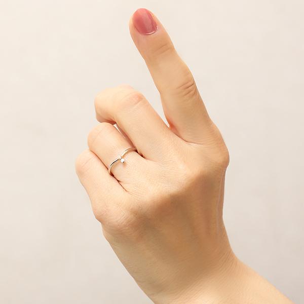 ダイヤモンド リング 18金 k18 18k ホワイトゴールド V字 ダイヤリング