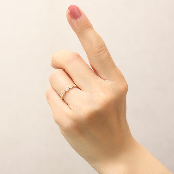 レディース 【美品】Cloche K10 天然石リング ゴールド カラーストーン