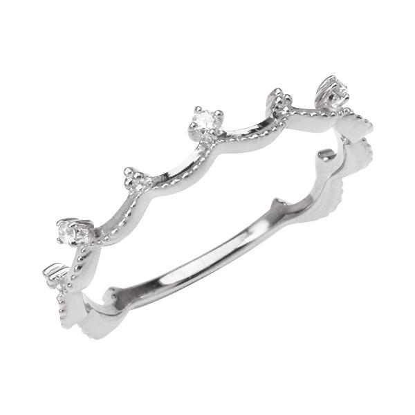 ダイヤモンド リング 10金 k10 10k ホワイトゴールド ダイヤ ティアラ 冠 王冠 送料無料 レディース 普段使い カジュアル 4月誕生石 プレゼント ギフト puの画像