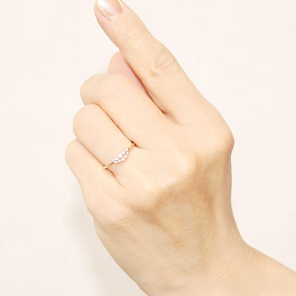 イエローゴールド 指輪 ピンキーリング ダイヤモンド レディース k10 10k 10金 ダイヤ 婚約指輪 送料無料 カジュアル プレゼント ギフト ご褒美 自分買い puの画像
