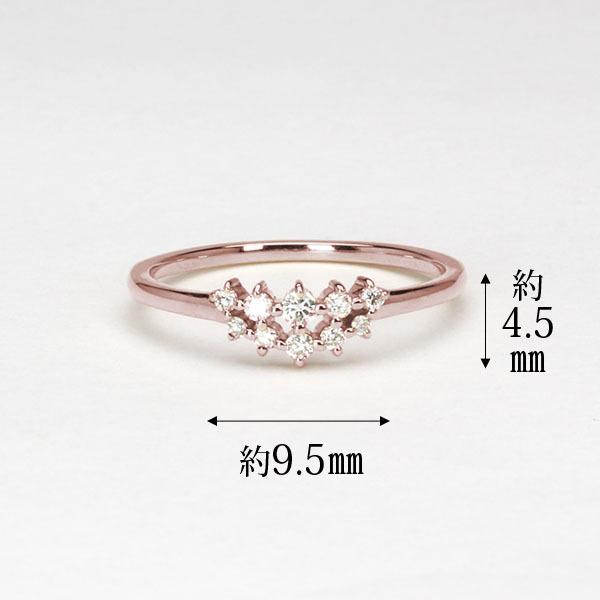 ピンクゴールド 指輪 ピンキーリング ダイヤモンド レディース k18 18k