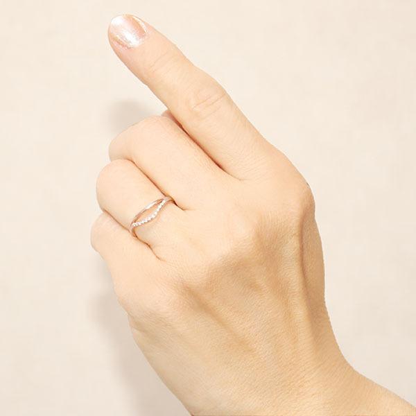 ピンクゴールド 指輪 ピンキーリング ダイヤモンド レディース