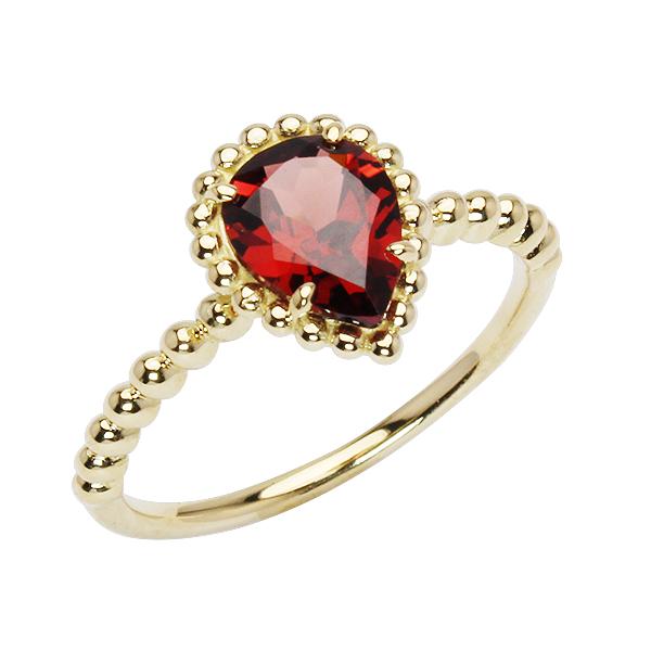 ガーネット リング 18金 イエローゴールド k18 18k 指輪 レディース 1