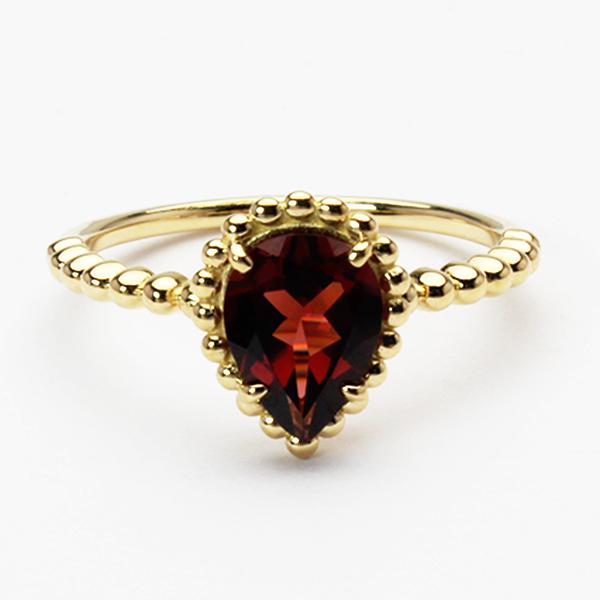 ガーネット リング 18金 イエローゴールド k18 18k 指輪 レディース 1