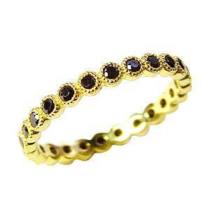 フルエタニティーリング ブラックダイヤモンド リング イエローゴールド k10 結婚指輪 送料無料 ジュエリー プレゼント ギフト ご褒美 自分買い pu
