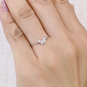 ピンキーリング チェーンリング ダイヤモンドリング ダイヤモンド  