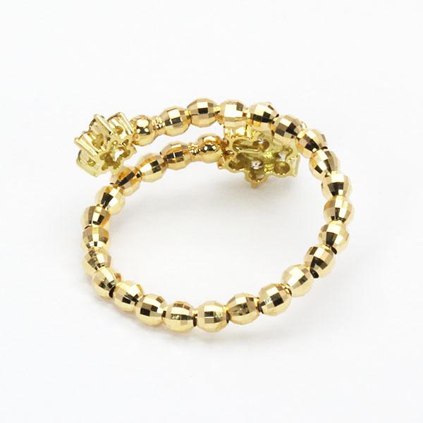 リング 指輪 フリーサイズ ダイヤモンド スター 星 フラワー 花 k18 18