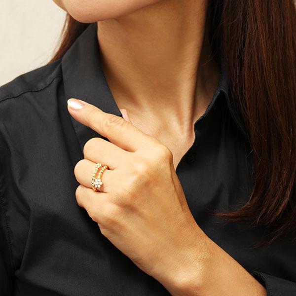 とばこ様 流星デザイン オープンリング 天然ダイヤモンドリング K18 18金 とばこ様 流星デザイン オープンリング 天然ダイヤモンドリング