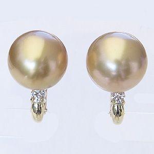 真珠 イヤゴールド系 南洋白蝶真珠 ゴールデンパール 11mm ゴールド