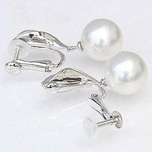 イヤ南洋真珠パール pt900 プラチナイヤリング ダイヤモンド 送料無料