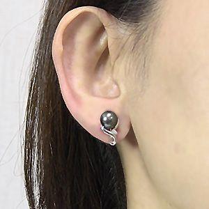 最終お値下げK18&K18WG天然白真珠&黒真珠ピアス 2種セット イヤ黒真珠パール k18 ホワイトゴールドイヤリング ダイヤモンド 送料