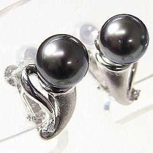 イヤ黒真珠パール pt900 プラチナイヤリング ダイヤモンド 送料無料
