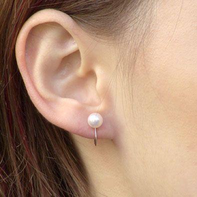 真珠 イヤあこや本真珠 ホワイトピンク系 6mm-6.5mm ホワイトゴールド 送料無料 ジュエリー 人気 プレゼント ギフト ご褒美 自分買い puの画像