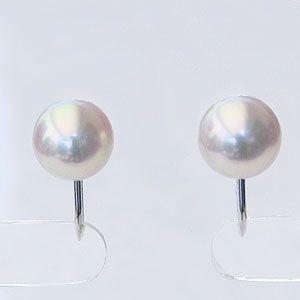 イヤリング パールイヤリング 真珠イヤリング 真珠 パール 本真珠 7-7.5mm ホワイトゴールド K14 14金 シンプル 送料無料 冠婚葬祭 プレゼント 自分買い puの画像