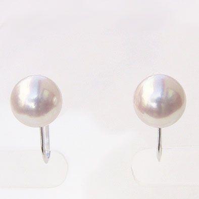 【アコヤ・真珠】 ホワイトパールとイヤリングセット アコヤ本真珠 パール イヤリング ホワイトピンク系 7.5mm-8mm K14