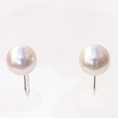 パールイヤリング 真珠イヤリング あこや本真珠 ピンクホワイト系 7.5mm-8mm プラチナ イヤリング 送料無料 プレゼント ギフト ご褒美 自分買い puの画像