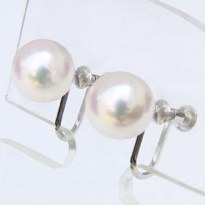アコヤ本真珠 パール イヤリング ホワイトピンク系 8mm-8.5mm K14