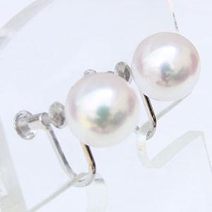アコヤ本真珠 パール イヤリング ホワイトピンク系 8mm-8.5mm K14