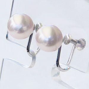 イヤリング 真珠イヤリング パールイヤリング プラチナ 真珠 パール あこや 8.5-9mm 冠婚葬祭 送料無料 即日発送 人気 プレゼント ギフト ご褒美 自分買いの画像
