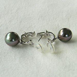 タヒチ黒蝶真珠 イヤリング ダイヤモンド パール グリーン系 12mm k18 