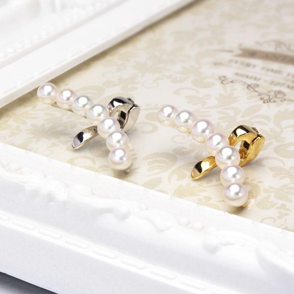 イヤーカフ パール イヤカフ k18 18k 18金 ホワイトゴールド 真珠 片耳