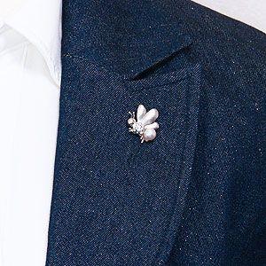 ブローチ メンズ ハチ パールブローチ 蜂 ピンブローチ ピンズ ハニー