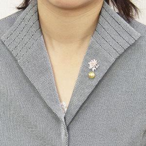 パール ブローチ フォーマル 花 真珠パールブローチ ピンズ メンズ 南洋白蝶真珠 ピンク貝モチーフ ゴールデンパール 送料無料 プレゼント ギフト puの画像