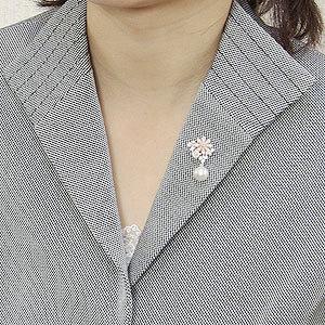 パール ブローチ フォーマル 花 メンズ 真珠ピンズ 南洋白蝶真珠 10mm ピンク貝 花 フラワーモチーフ パール 真珠 送料無料 プレゼント ご褒美 自分買い puの画像
