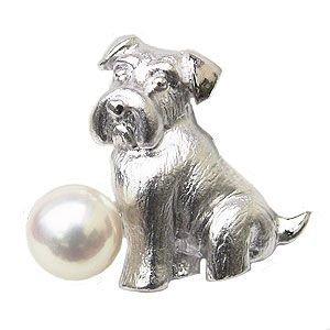 パール ブローチ フォーマル ブローチ ミニチュアシュナウザー パール ピン パール 真珠 メンズ 男性用 ピンブローチ 人気 プレゼント ギフト 自分買い