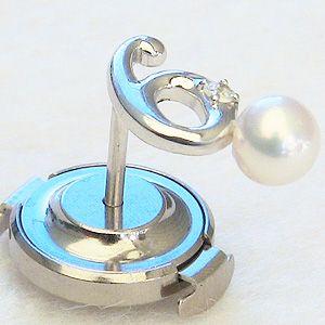 真珠パール ブローチ メンズ ペンダント ラッキーナンバー6 タイニー