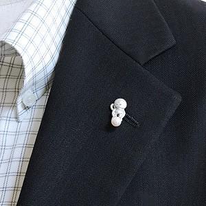 ブローチ サルモチーフ メンズブローチ 男性用 さる ピンブローチ 猿