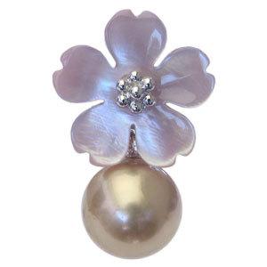 パール ブローチ フォーマル 花 パール 真珠 メンズ 南洋白蝶真珠 10mm ピンク貝 フラワー 花モチーフ 送料無料 人気 プレゼント ギフト ご褒美 自分買い pu