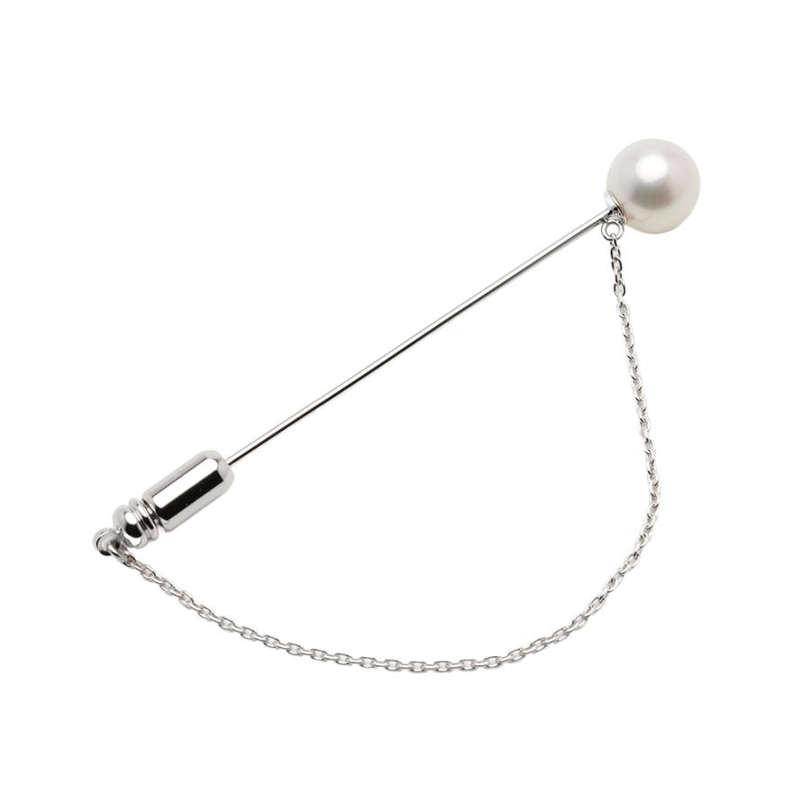 ブローチ ラペルピン メンズ 男性用 あこや本真珠 アコヤピンブローチ