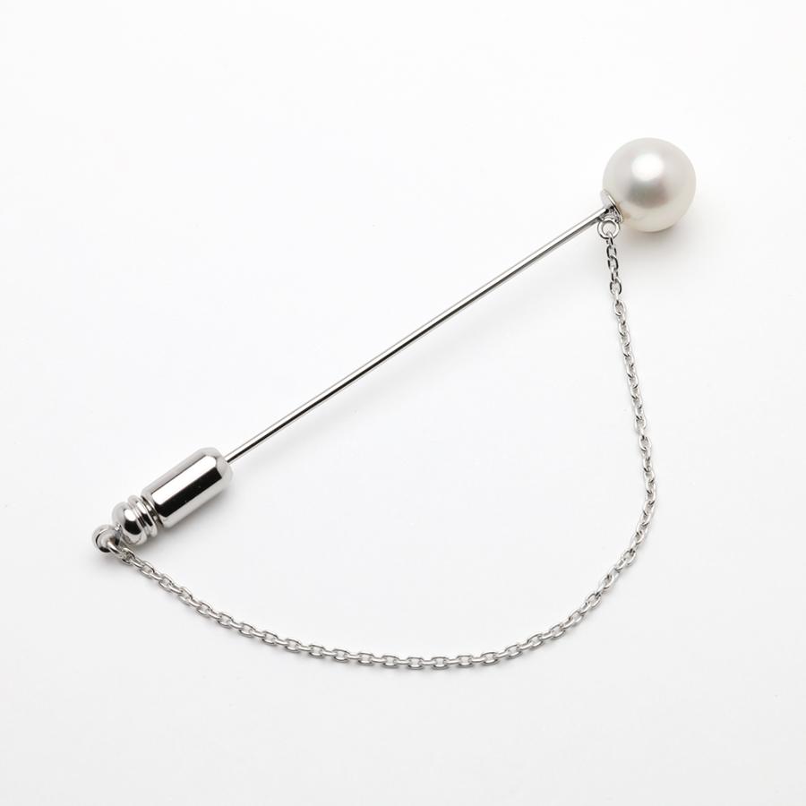 ブローチ ラペルピン メンズ 男性用 あこや本真珠 アコヤピンブローチ