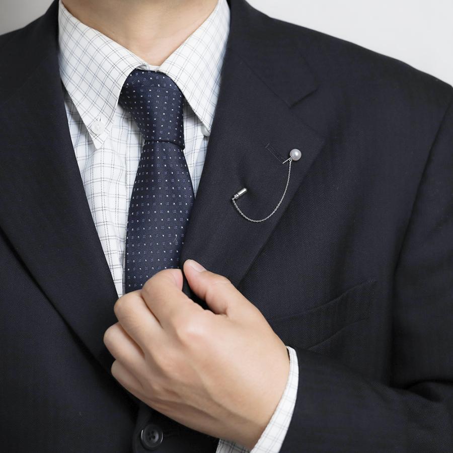 ブローチ ラペルピン メンズ 男性用 あこや本真珠 アコヤピンブローチ