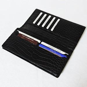 メンズサイフ 男性用サイフ クロコダイル 長財布 財布 さいふ ウォレット 束入 ワニ革 クロコダイル革 国産 桐箱 メンズ 男女兼用 プレゼント ギフト 自分買いの画像