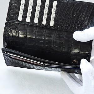 メンズサイフ 男性用サイフ クロコダイル 長財布 財布 さいふ ウォレット 束入 ワニ革 クロコダイル革 国産 桐箱 メンズ 男女兼用 プレゼント ギフト 自分買いの画像