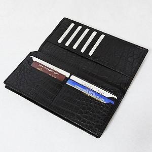 男性用サイフ メンズサイフ クロコダイル 長財布 財布 さいふ ウォレット 束入 ワニ革 クロコダイル革 国産 桐箱き 男女兼用 プレゼント ギフト ご褒美 自分買いの画像