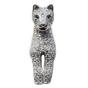 ブローチ メンズジュエリー パンサー ジャガー サファイア ファッション 1 44カラット 豹 ダイヤモンド ラペルピン 1 44カラット ピンブローチ 男性用 タイニーピン ピンズ