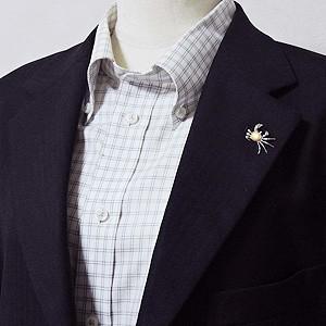 ブローチ カニ メンズ 男性用 かに ピンズ 蟹 ラペルピン イエロージェル 黄蝶貝 ダイヤモンド k18 ホワイトゴールド メンズ プレゼント ご褒美 自分買い pu | ブランド登録なし | 01