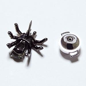 K18 ダイヤ0.02ct 蜘蛛 スパイダー パール ピンブローチ ゴールド ブローチ 蜘蛛 メンズ 男性用 くも ピンズ スパイダー ラペルピン