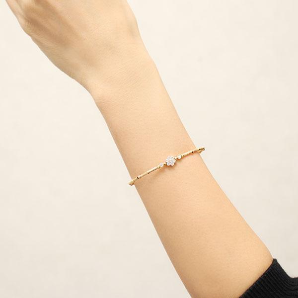 ダイヤモンド　バングル　ブレスレット　イエローゴールド ブレスレット バングル 形状記憶 ダイヤモンド ダイヤブレス メンズ