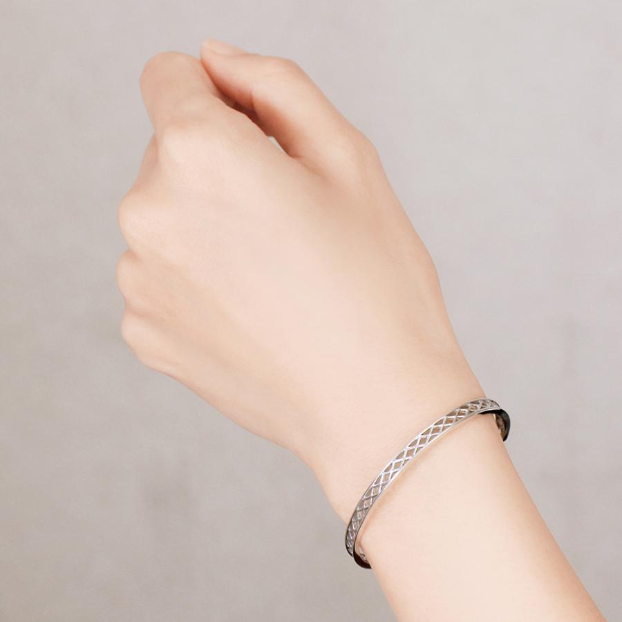 ブレスレッド バングル 腕輪 k10 10金 10k ホワイトゴールド メンズ